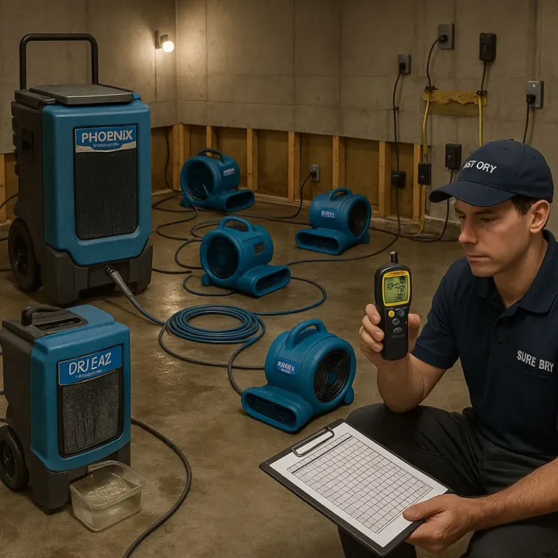 Structural Drying and Dehumidification process in Shepherd, MI